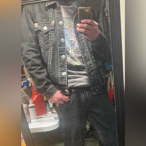 Rare! True Religion Waxed Jimmy Super T in “TED BLACK” wash size XL - Picture 15 of 16